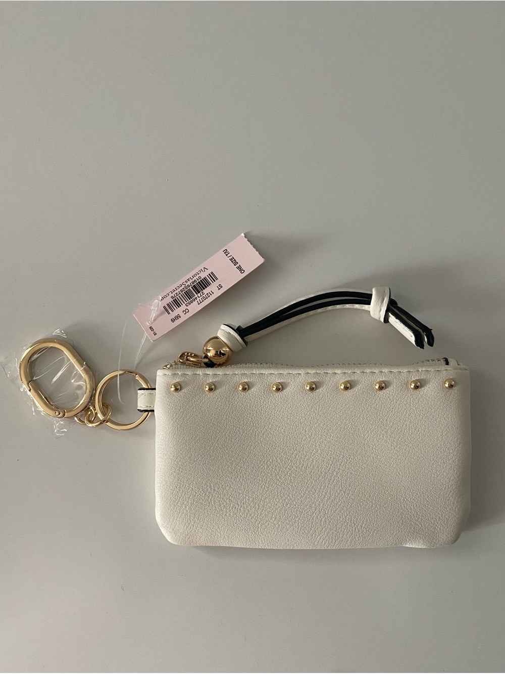 Victoria's Secret NWT Refined Stud Zip Coin Purse Keychain Bag Charm